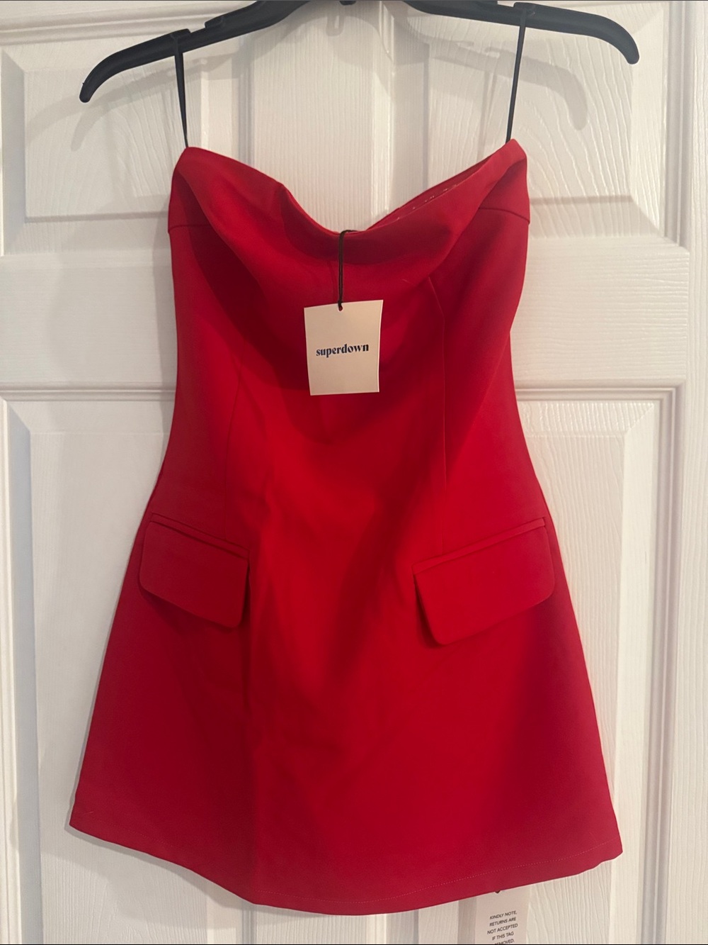 superdown Red Strapless Sweetheart Mini Dress